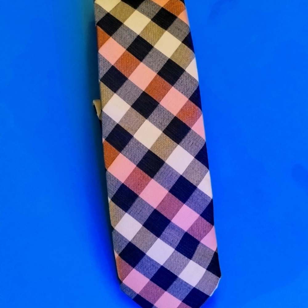 Jay Ferrar Plaid Blue Pink and White Tie